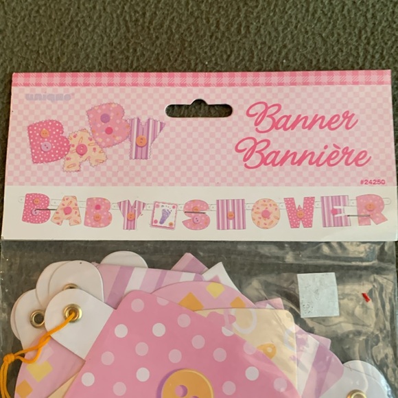 NIP Baby girl shower lot. Banner, table decor and 8 baby announcements. - Picture 3 of 6